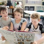 Children researching Viking history.
